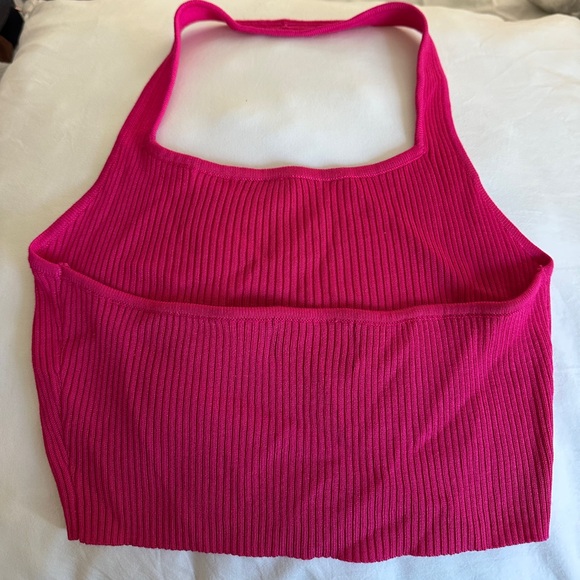 Pink Ribbed Halter Top - Picture 2 of 2